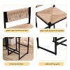 CAVINAS 25"Paper Rope Woven Bar Stools,Set of 2,Counter Stools with Backrest&Footrest,Stools for Dining Room&Kitchen Island - 2 of 4