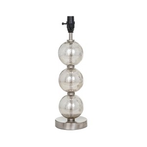 Large Stacked Glass Ball Table Lamp Base (Includes Energy Efficient Light Bulb) Nickel - Threshold , Size: CA Compliant with Bulb