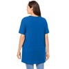 Woman Within Plus Size Perfect Short-Sleeve Shirred V-Neck Tunic - 3 of 4