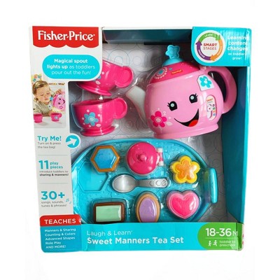 Pink and Blue Plastic Musical Educational Tea Set