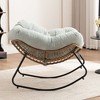 Kumasinova Ultra Plush Chenille Upholstered Rocking Chair,Versatile Accent Glider&Patio Egg Chair for Living Room,Porch,350lbs Max - 4 of 4