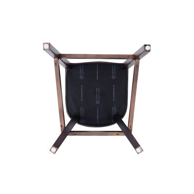 Set of 2 Light Grey Faux Leather Walnut Wood Bar Stools