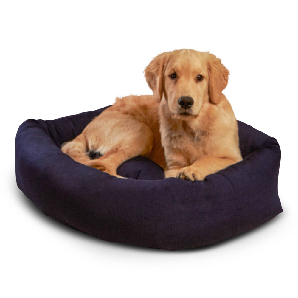 Photos - Bed & Furniture Kensington Garden Rectangle Indoor/Outdoor Bumper Dog Bed - Navy - M/L