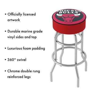 Chicago Bulls Red Metal Swivel Bar Stool