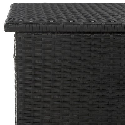 Cosima 53 Inch Black PE Rattan Outdoor Storage Box