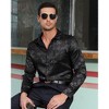 Men's Floral Jacquard Dress Shirt Long Sleeve Button Down Shirts Luxury for Wedding Party Prom - image 4 of 4