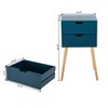 Sevobal Nightstands 2 Set Of Double Draw Nightstand With Drawers, Open Compartment, Elegant And Simple Design, Blue, 15.9"*11.8"*28.1" - 3 of 4