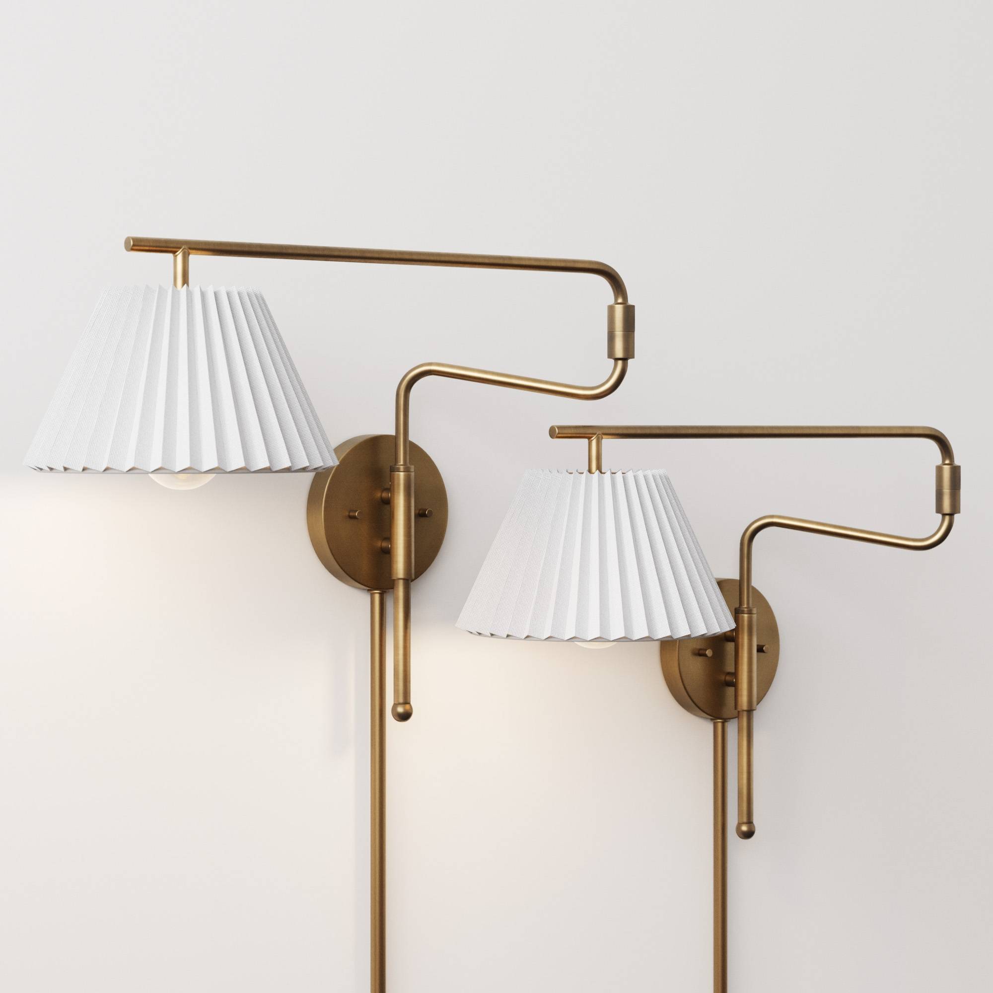 Nathan James (Set of 2) Kai Bohemian Plugin Wall Sconce Light Fixtures Finish