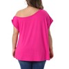 Women's Plus Size One Shoulder Short Sleeve Casual Summer Basic Blouses - Agnes Orinda - 4 of 4