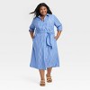 Women's Long Sleeve Tie-Front Midi Shirtdress - Universal Thread™ - 3 of 3