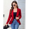 Womens Casual Blazer Long Sleeve Open Front Ruffle Work Office Cardigan Suit Jackets - 4 of 4