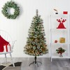 Nearly Natural 5-ft Frosted Swiss Pine Artificial Christmas Tree with 200 Clear LED Lights and Berries - 4 of 4