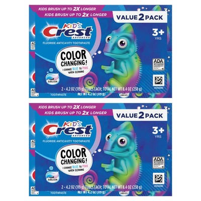 Crest Kids' Advanced Chameleon Toothpaste - Bubblegum - 4.2oz/4pk : Target