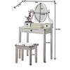 NicBex 30" Makeup Vanity Desk with Mirror and Stool,Retro Makeup Table with 3 Storage Drawers for Bedroom - 3 of 4