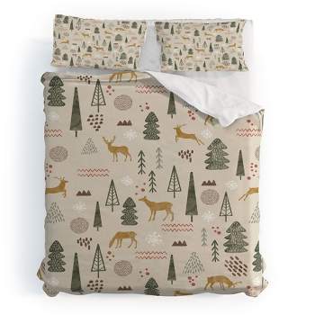 Marta Barragan Camarasa Deer Christmas forest Duvet Cover + Pillow Sham(s) - Deny Designs
