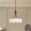 Lacey 23.5" 4 Light Pendant with Satin Etched Cased Opal Inner Diffusers and White Translucent Organza Outer Shade in Antique Pewter - 3 of 4