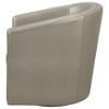 Leatherette and Wood Swivel Armchair with Barrel Back and Sloping Arms for Living Room - 4 of 4