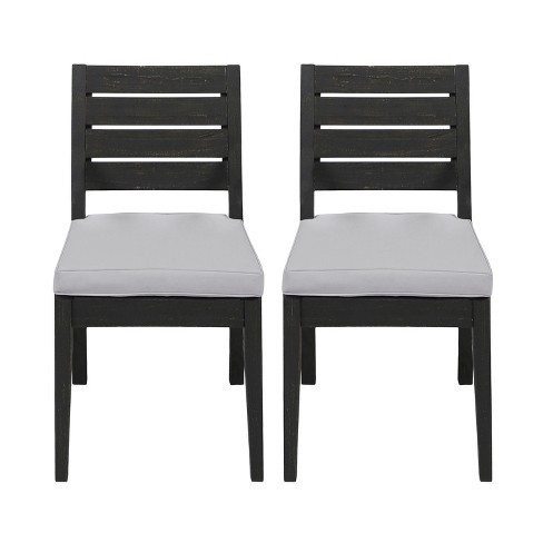 GDFStudio Zeila Outdoor Acacia Wood Dining Chair with Cushions (Set of 2) - image 1 of 4