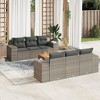 vidaXL Patio Sofa Set with Cushions Outdoor Furniture 7 Piece Poly Rattan - Gray - 2 of 4