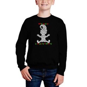 LA Pop Art Christmas Elf - Boy's Word Art Crewneck Sweatshirt - 1 of 3