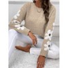 Women's Floral Round Neck Long Sleeve Jacquard Pullover Sweater// - 3 of 4