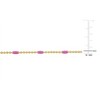 EVERLY JEWELRY | Yellow Plated Sterling Silver 1.5mm Ball Link Necklace with Pink enamel, 15 inc+2 inc ext. - 2 of 4