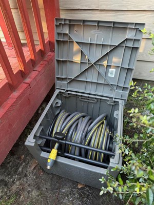 Reviews for Suncast 150 ft. Farmington Smart Tube Hose Hideaway with Brass  Connections - Stoney