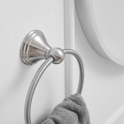 Brushed Nickel Wall Mounted Single Towel Ring