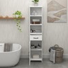 65'' Tall Bathroom Storage Cabinet, Wooden Floor Cabinet With Drawers & Adjustable Shelf, Slim Freestanding Storage Organizer For Bathroom Living Room - 3 of 4