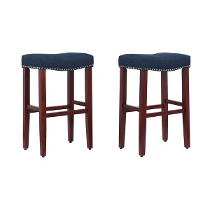 WestinTrends 29" Upholstered Saddle Seat Counter Stool - 1 of 4