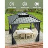 Outdoor Gazebo, Heavy Duty Hardtop Gazebo with Aluminum Frame, Double Roof Canopy, Curtains and Netting, Pergolas for Patios, Garden, Lawns - 2 of 4