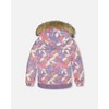 Deux par Deux Girl Two-Piece Discover Snowsuit with Printed Jacket Purple Gray - 4 of 4