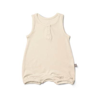 Image of Goumikids Viscose Made from Bamboo + Organic Cotton Romper - dune surf 0-3m