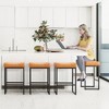 Saddle Counter Height Bar Stools Set, Modern Faux Leather, for Kitchen - 2 of 4