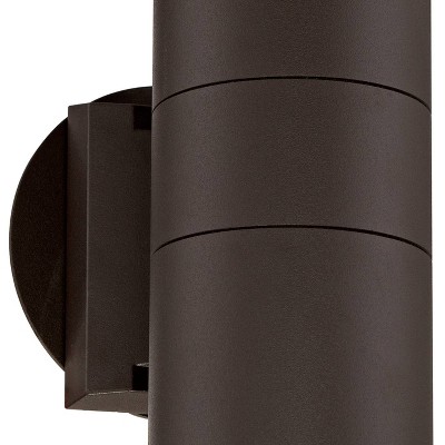 Bronze and Brown Aluminum Dual Light Outdoor Wall Fixture