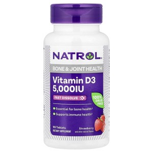 Natrol Vitamin D3, Strawberry, 5,000 IU, 90 Tablets - 1 of 3