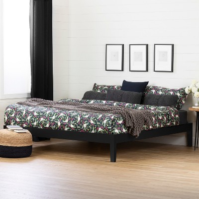 HomeStock Solid Wood Platform Bed, King,Black