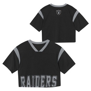 NFL Las Vegas Raiders Women's Short Sleeve Fashion Crop Jersey - 1 of 3