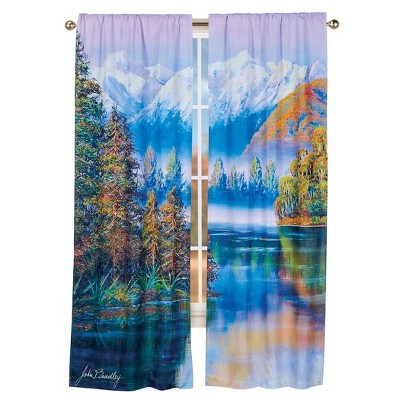 Collections Etc John Bradley Woodland Mountain Scene Window Drapes : Target