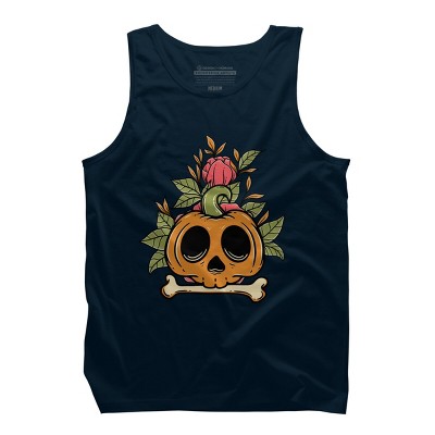 Men's Design By Humans Halloween with Rose Illustration By rukurustudio Tank Top