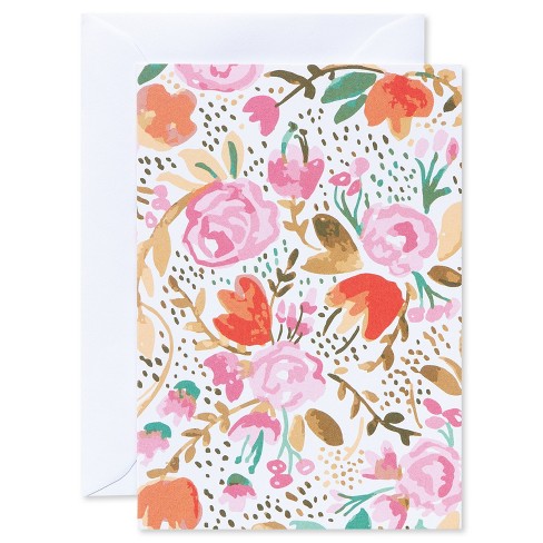 10ct Folded Notes - Vintage Floral Crest Monogram - A : Target
