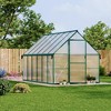 8X12FT Polycarbonate Greenhouse, Heavy Duty Aluminum Walk-In Greenhouses with Adjustable Roof Vent, Outdoor Plant Greenhouse for Garden - 2 of 4