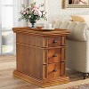 Tribesigns Narrow End Table with 3 Drawers for Living Room, Finished Back - 2 of 4