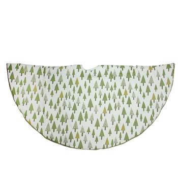 Northlight 48" Cream White and Green Forest Christmas Tree Skirt