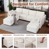 ODK Modular Sectional Sofa, Comfy L-Shaped Convertible Sleeper Sofa Bed with Ottoman, Modern 6-Seater Sectional Couch for Living Room, Beige - 3 of 4
