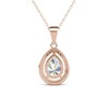 Attop 18k rose gold plated imitation diamond crystal teardrop pendant necklace - 4 of 4