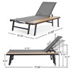 Patio Chaise Lounge with Mesh Seating and Built-In Side Table,Chaise Lounge Chair with Adjustable Recline-Maison Boucle - 3 of 4