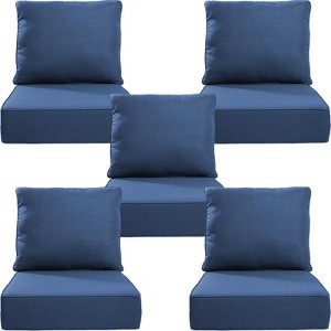 POCASSY 6" Outdoor Cushion Set, 24"x24" Replacement Water Resistant Zippered Cushion for Chairs - 1 of 4