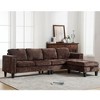 104.5'' 5-Seat Chenille Modular Sectional Sofa with Storage Ottoman, L-Shaped Sectional Sofas with Reversible Chaise, Riveted Design, Easy Assembly - 2 of 4
