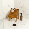 JONATHAN Y Saru 11.8" Traditional Classic Solid Acacia Wood Shower Shaving Foot Stool - 2 of 4